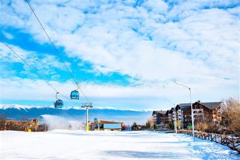 Ski Resort Bansko Bulgaria People Mountains View Editorial