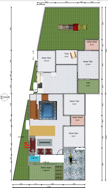 Desain denah rumah minimalis dua lantai luas di ruang keluarga. And The Story Begins..: Desain Rumah Hook, dengan Tanah ...