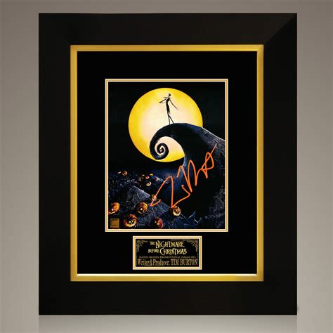 Nightmare Before Christmas Tim Burton Hand Signed Custom Frame