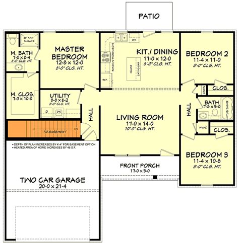 Ranch Style Home Floor Plans With Basement Ranch House Plans