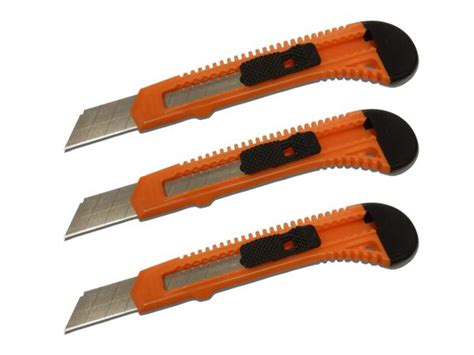 Snl Retractable Razor Utility Knife Set 6 Inch Orange 3 Pack Snl