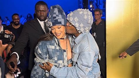 Rihanna And Aap Rocky Spotted At Pharrells Louis Vuitton Fashion Show