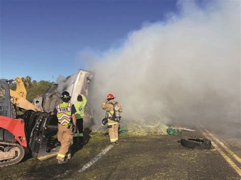 Hay Truck Fire Halts Bypass Traffic Wickenburg Sun
