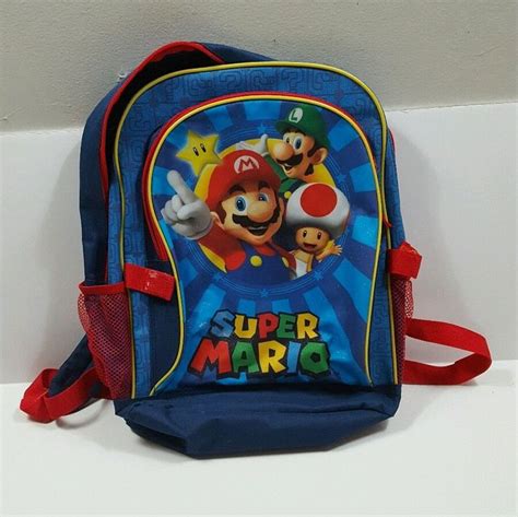 Super Mario Bros 16 Backpack Mario And Luigi And Toad Large Boys School