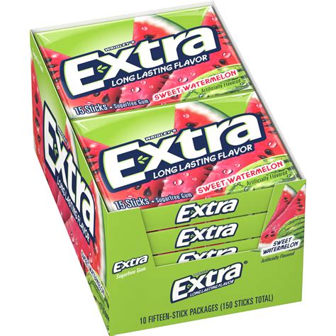 Extra Sugar Free Sweet Watermelon Chewing Gum 10 Ct Walmart Com