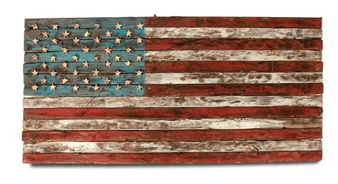 American Flag Weathered Wood One Of A Kind 3d Wooden Vintage Art