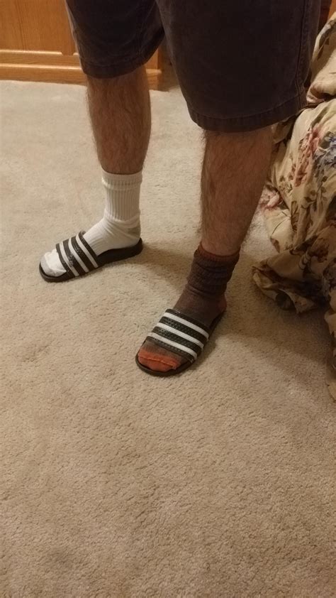 My Bro Is Wearing Mismatched Socks And Slides Rmildlyinfuriating
