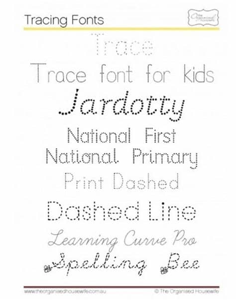 Download and open the zip file. 6 Free Tracing Fonts for Kids - Teach Junkie