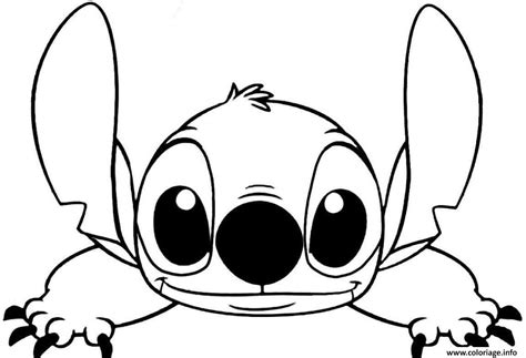 Coloriage Stitch Se Repose Avec Le Sourire Dessin Stitch à imprimer