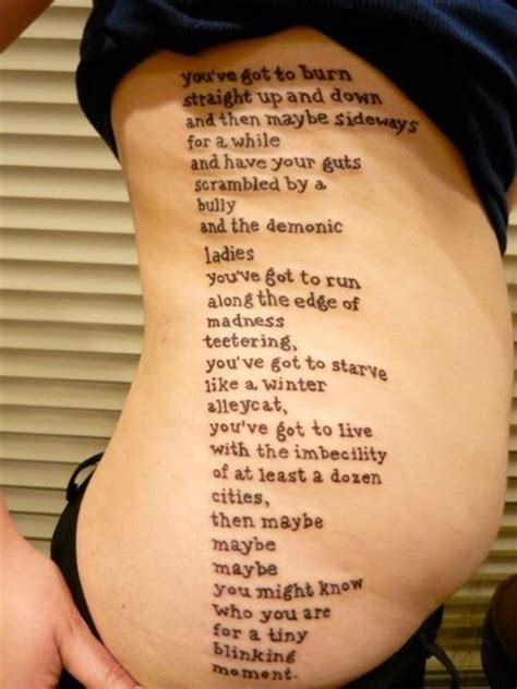 Amazing Rib Poetic Tattoos for Women | Tattoos for Women | Poem tattoo