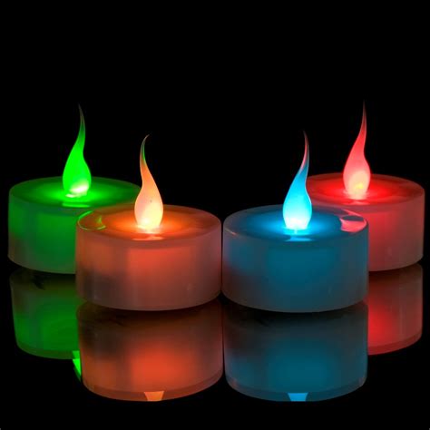Colour Changing Led Flame Tealights Battery Operated Candles