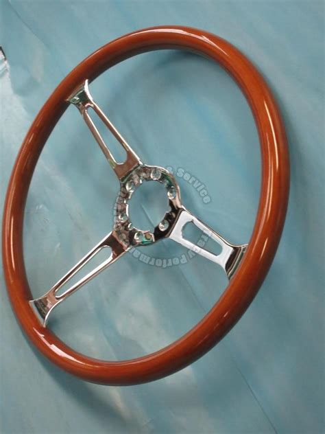 1963 1982 Corvette Chrome Steering Wheel 3 Spoke 15 Simulated Walnut