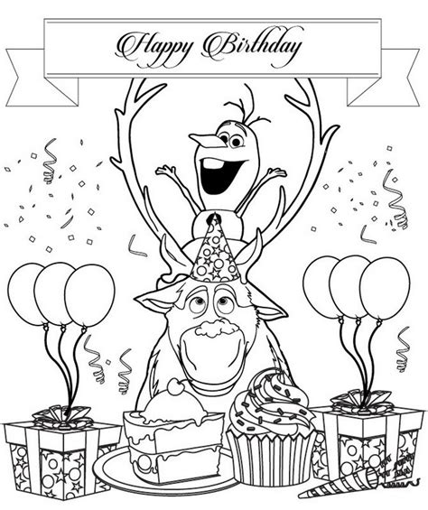 Olaf Birthday Coloring Sheet