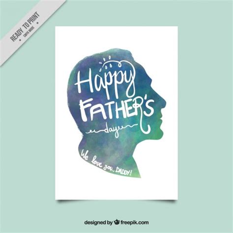 Free Vector Watercolor Fathers Day Card