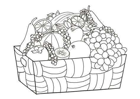 Fruits and vegetables to print - Fruits And Vegetables Kids Coloring Pages