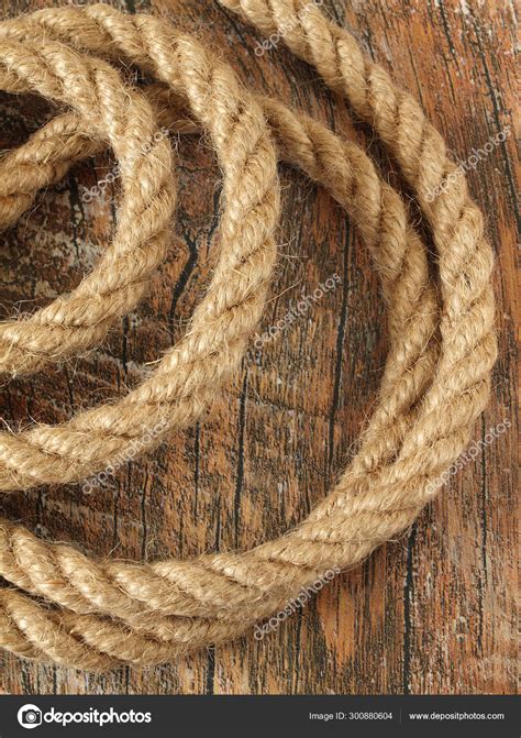 Rope Closeup Wooden Background — Stock Photo © Max777 300880604