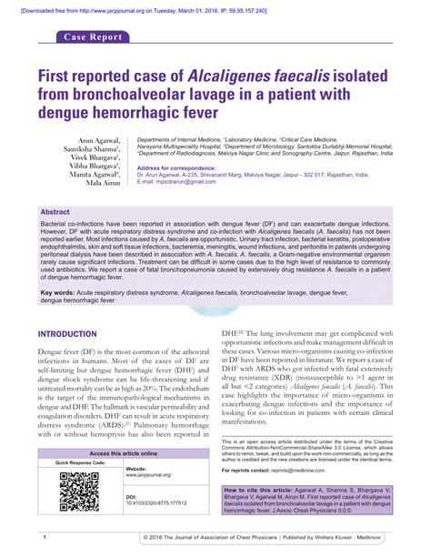 Pdf First Reported Case Of Alcaligenes Faecalis Isolated From