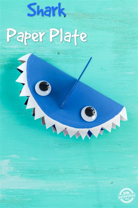 Shark Paper Plate An Easy Shark Week Paper Craft In 2020 Paper