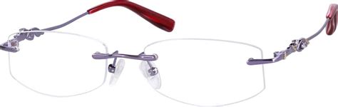 Purple Rimless Stainless Steel Frame 6510 Zenni Optical Eyeglasses