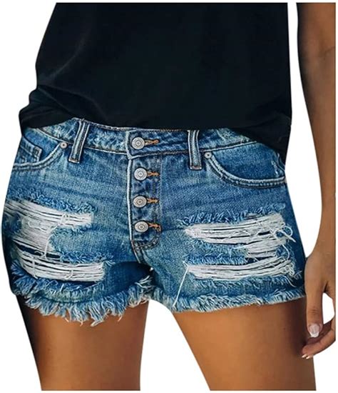 Cxnd Mujer Jeans Shorts Ripped Vintage Jeans De Cintura Baja Agujero Short Jeans Pantalones