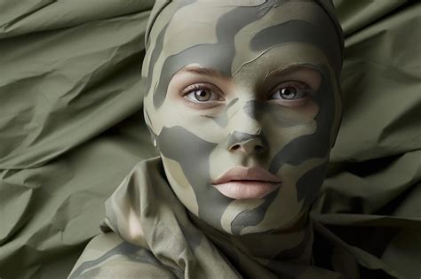 Premium Ai Image Portrait Of Beautiful Young Woman In Camouflage