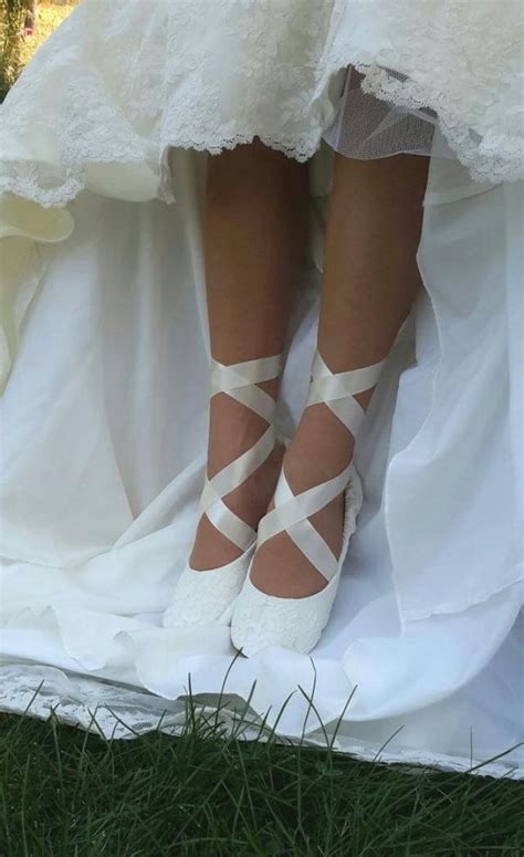 Lace shoes work well with dresses that have lots of lace work on them, especially along the bottom. Lace Ballerina Style Bridal Shoe, Ivory Lace Flat Wedding ...