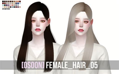 Ts4 Osoon On Tumblr Osoon Female Hair 05 40 Swatches New Mesh Custom