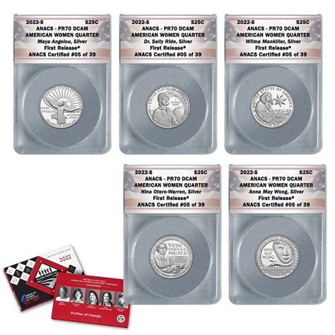 2022 S American Women Silver Proof Quarter Set Pr70 1st Release