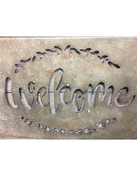 Welcome Metal Cutout Sign Heirloom Home