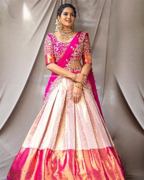 Himaja In Traditional Half Saree Looks Fashionworldhub