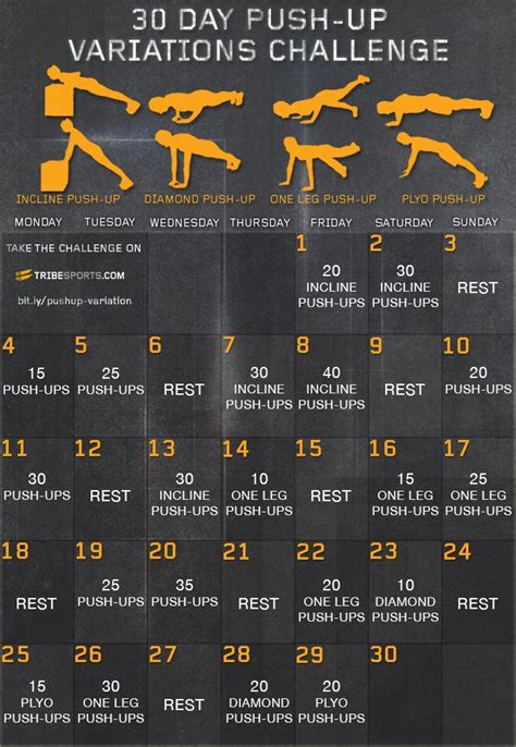 30 Day Push Up Challenge 30 Day Challenge For Men 30 Day Push Up