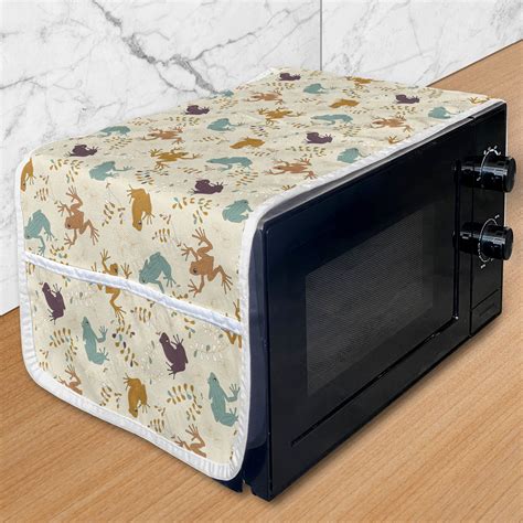 Nature Art Microwave Oven Cover Animals Theme Colorful Frogs Pattern