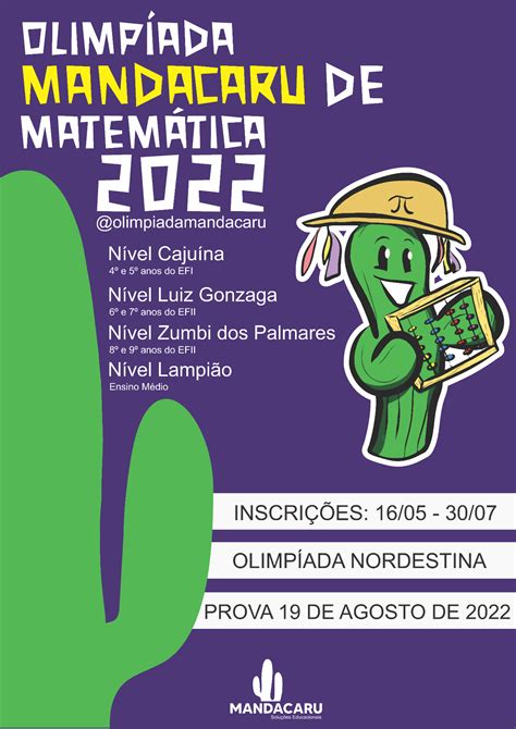 Inscrições Abertas Para Olimpíada Mandacaru De Matemática 2022