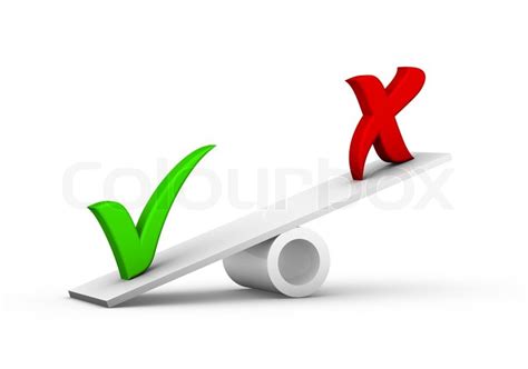 Die probe wird dem patienten. Positive and negative check marks on ... | Stock image ...