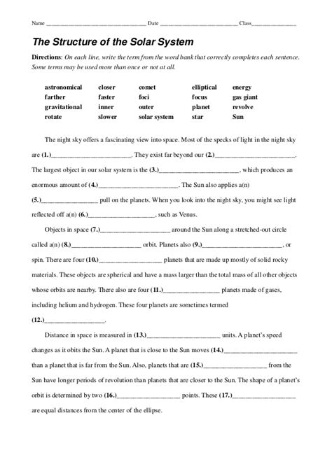5th Grade Science Worksheets Solar System Solar System And