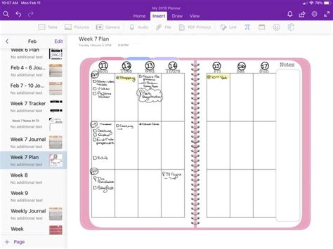 Onenote Planner Plan With Me Week 7 Of 2019 The Awesome Planner