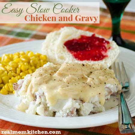 Simply place the chicken in the slow cooker, season the chicken with salt and pepper. Easy Slow Cooker Chicken and Gravy | Real Mom Kitchen