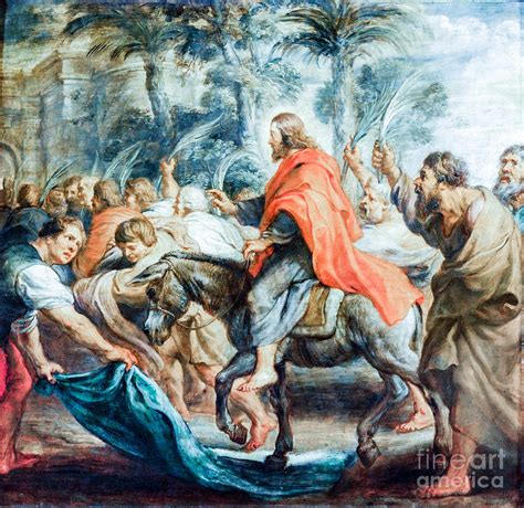 Christ Entry Into Jerusalem Painting By Viktor Birkus