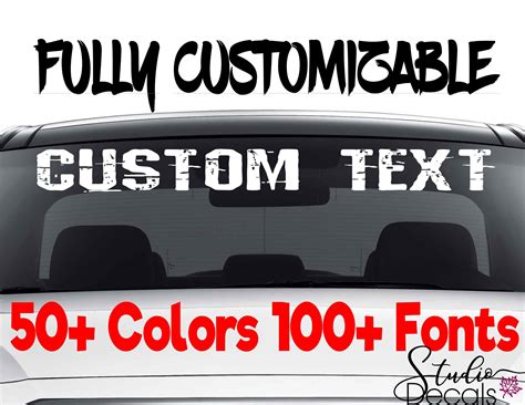 Custom Windshield Decals Word And Number Car Truck Window Etsy Canada