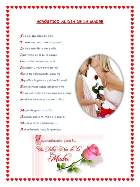 Acróstico Al Dia de La Madre