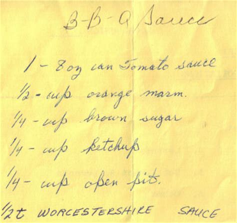 Target does not represent or warrant that the nutrition, ingredient, allergen and other product information on our web or mobile sites are. BBQ Sauce Recipe - Handwritten « RecipeCurio.com