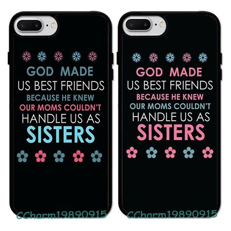 Bff Best Friend Sisters Cute God Made Us Couples Rubber Case For Iphone