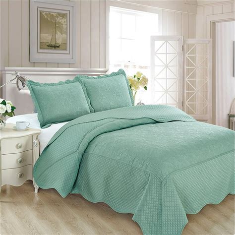 Fancy Collection 2pc Luxury Bedspread Coverlet Embossed Bed Cover Solid