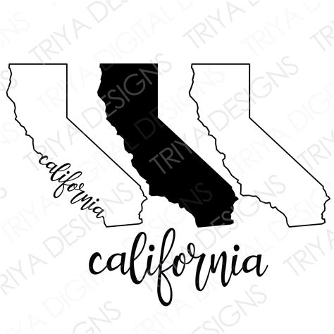 California Svg Bundle California Outline With Text State Of California