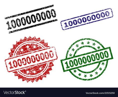 Scratched Textured 1000000000 Stamp Seals Vector Image