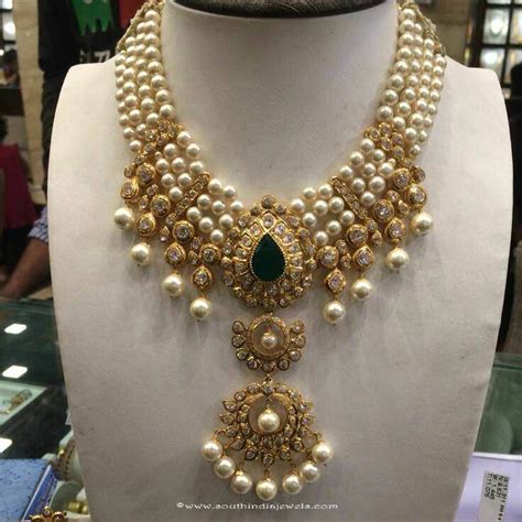 Gold Pearl Necklace From Anagha Jewellery South India Jewels