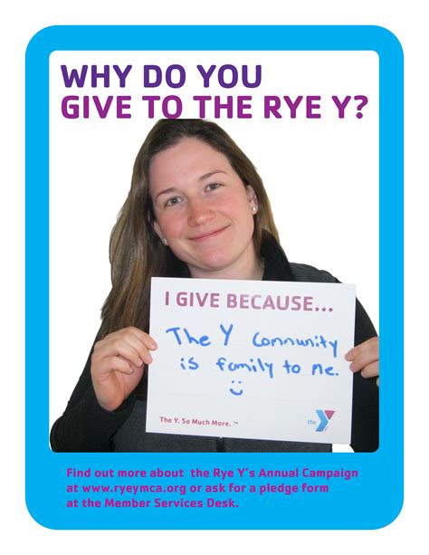 Laura: Why I Give to the Rye Y's Annual Campaign. | Annual campaign, Campaign, Pledge