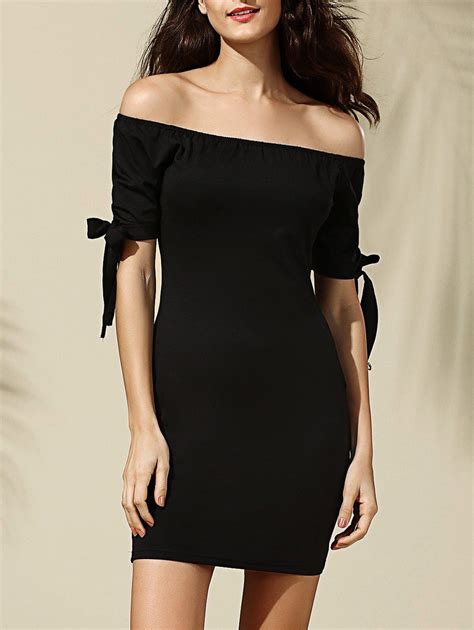 26 Off Trendy Off The Shoulder Bowknot Bodycon Dress For Women Rosegal