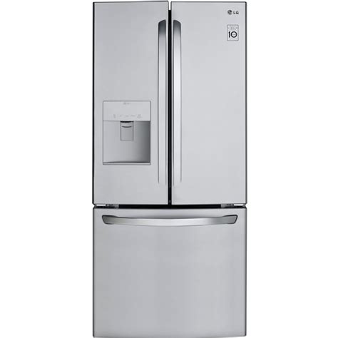 Lg 218 Cu Ft French Door Refrigerator With Ice Maker Stainless Steel