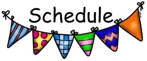 Daily Schedule Words Clip Art